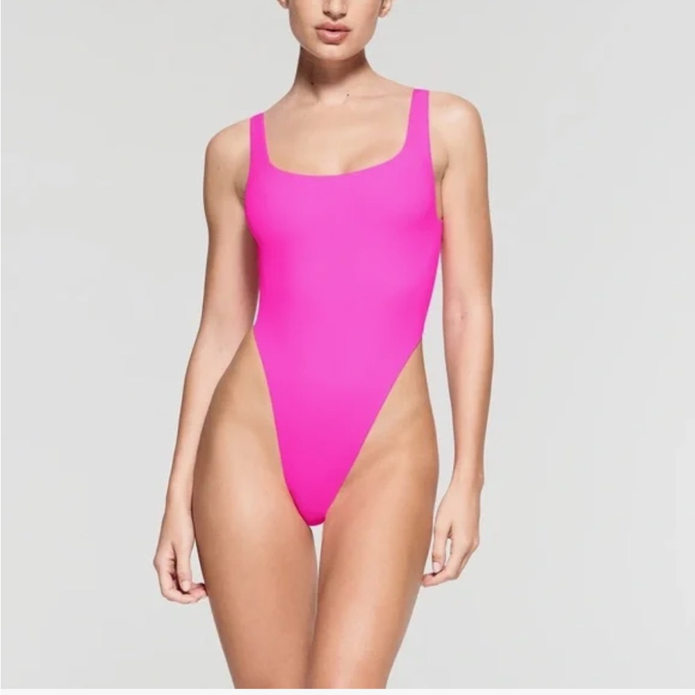 SKIMS Bright Pink Bodysuit